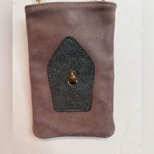 Vintage  Pouch with Beetle Accent made in Paris
